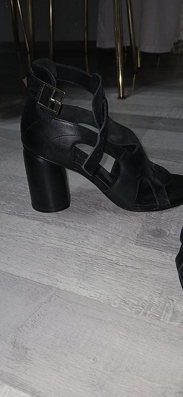 basanoşka: Qadın sandal/kandalları – qara rəng - Material: yumşaq dəri üst — 3
