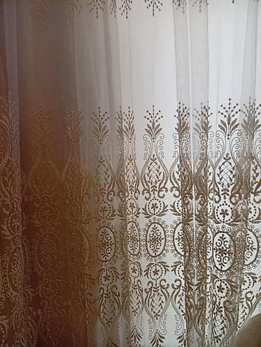 maqnitli perde: Zərif naxışlı tül pərdə - Material: şəffaf, yüngül tül (nəfəsalan) — 2