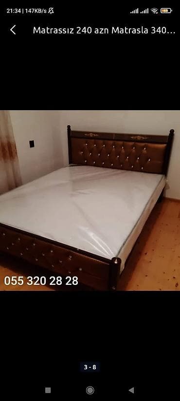 Кровати: Matrasız 230 matrasla 330 rəng secimi edə bilərsiz — 4
