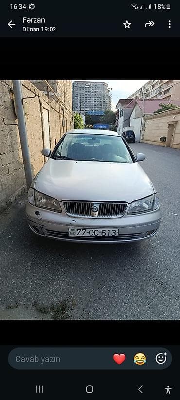 nissan sunny radiator: Nissan Sunny sedan öz adımadı. - Kuzov: sedan, gümüşü rəng - Mühərrik — 1