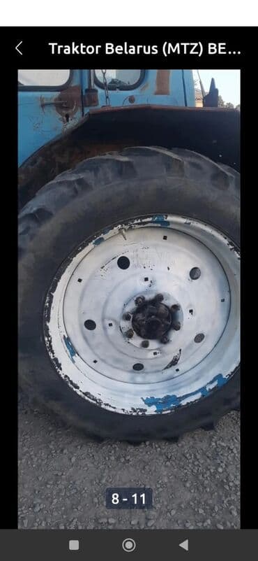 t 25 traktor: Traktor MTZ (Belarus) tipli, kabinəli, arxa iri protektor təkərlərlə — 5