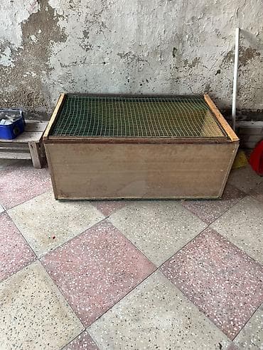 qəfəs quş: Taxta qəfəs/yeşik – torlu qapaqlı - Material: MDF/kontrplak korpus — 3