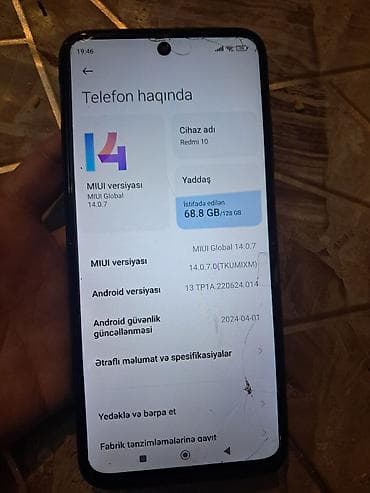 huawei matepad pro: Redmi 10, 64 GB, rəng - Boz, Barmaq izi — 1