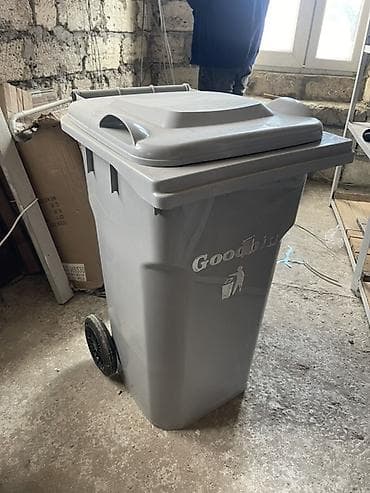 Təkərlı böyük həcmli zibil konteyneri - Rəng: boz - Material: möhkəm — 1