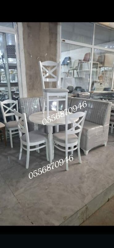 metbex stolu: Mətbəx üçün, Yeni, Açılmayan, Dördbucaq masa, 4 stul — 5