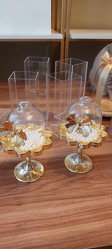 Сеточные витрины: Xonça aksesuarları - Qızılı metaldan hazırlanmış 3 ədəd açılan quş — 4