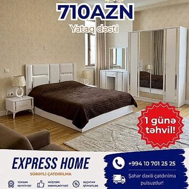 taxt tumba: 2 təknəfərlik çarpayı, Komod, Termo, Dolab, Azərbaycan, Yeni — 1