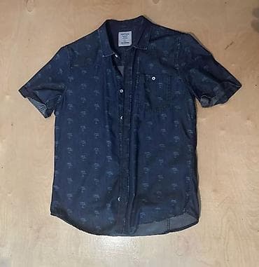 Mavi rəng palitrasında çiçək motivli kişi köynəyi (T‑shirt). - Naxış — 4