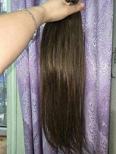 saç alışı: Təbii uşaq saçı. Çox baha qiymətə alınıb. 50 sm uzunluqda dolaşmir — 1