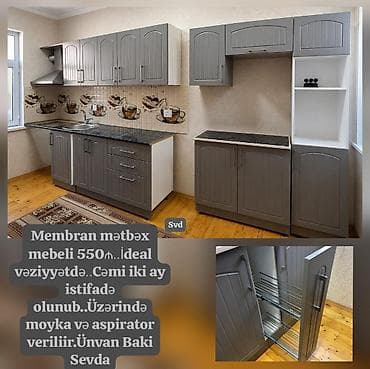 membran mebel nədir: Membran mətbəx mebeli 550₼. İdeal vəziyyətdə. Cəmi iki ay istifadə — 1