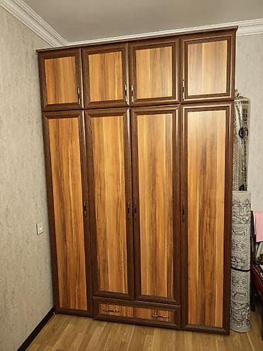 İşlənmiş, 4 qapılı, Siyirməli, Qəhvəyi, Taxta, Açılan, Düz dolab