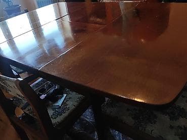 2ci el mebeler: Mətbəx üçün, İşlənmiş, Açılan, Dördbucaq masa, 4 stul — 1