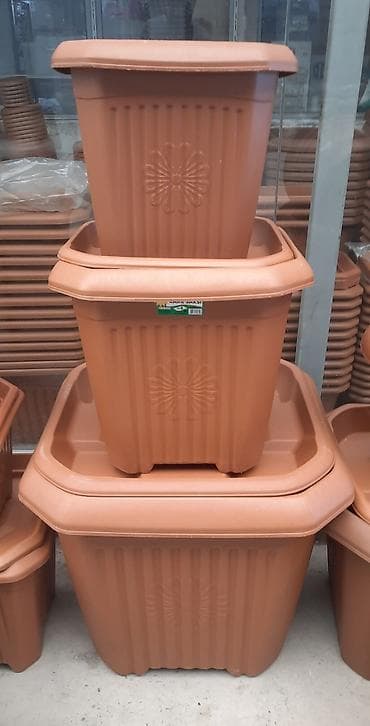 pion gulleri: Dibcek qablari gul qablari kvadrat Böyük Gül Qabı | Plastik Dibçək | — 2