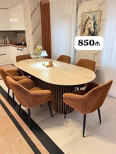 Ev və bağ: F99Endirim olundu 🛑🛑Masa dəsti satılır 850₼. 6 oturcağı var.Ünvan — 1