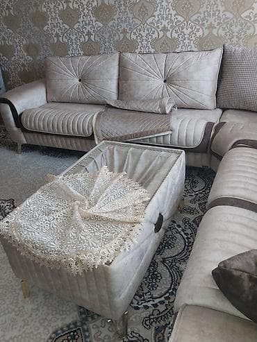 Künc divan dəsti – müasir klassik üslub - Dəst: L formalı künc divan