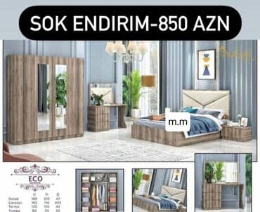 işlenmiş metbex mebeli gence: 2 təknəfərlik çarpayı, Komod, Azərbaycan, Yeni — 29