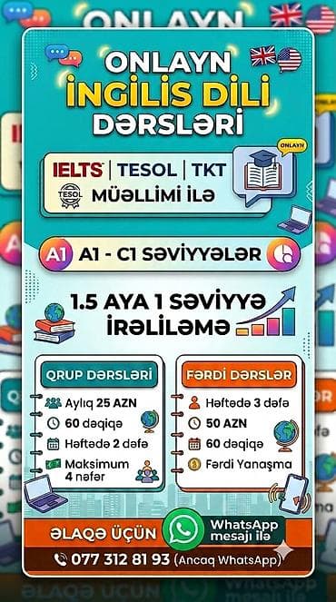 Xarici dil kursu, İngilis dili, IELTS/TOEFL — 1