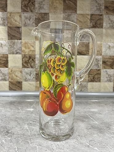 cex xrustali: Çexiya istehsalı su dolçası və 6 stəkanə Sovet istehsalı — 5