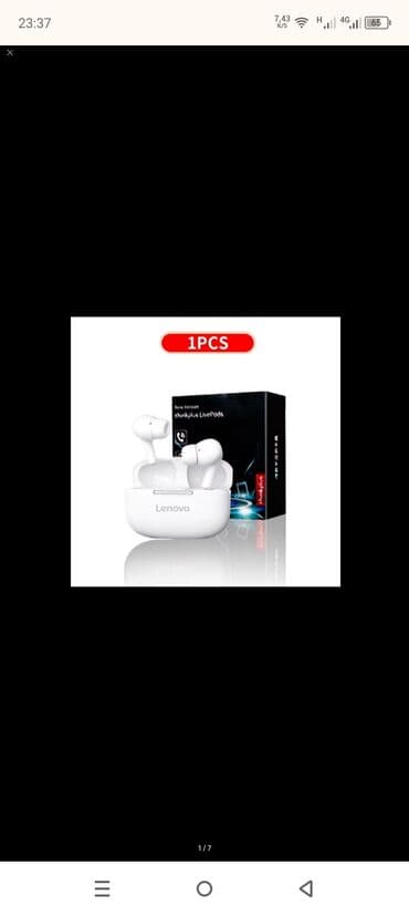 беспроводные наушники для телевизора: Yeni Simsiz (Bluetooth) Qulaqcıqlar, Lenovo, rəng - Ağ — 1