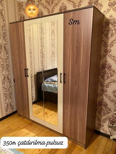 ucuz su cənləri: Yeni, Açılan, 4 qapılı Düz dolab, Qarderob, paltar dolabı — 1