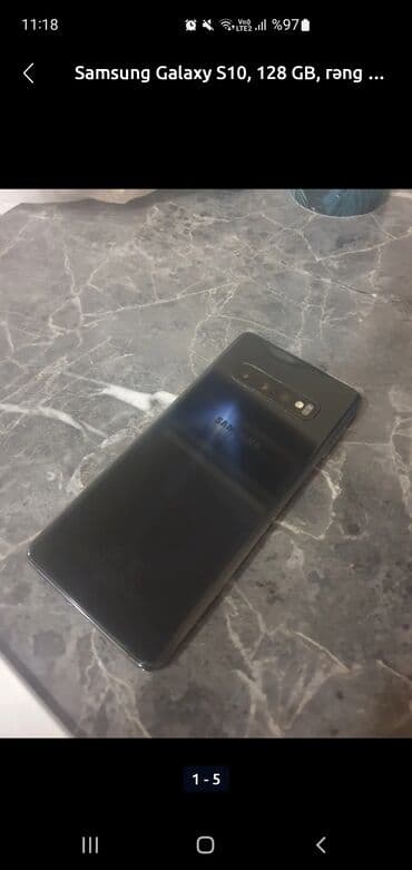 Samsung Galaxy S10, 128 GB, rəng - Qara, Simsiz şarj