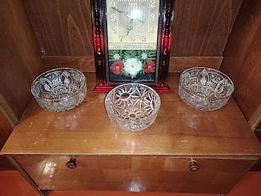 Bohem üslublu şüşə/büllur dəst - 3 ədəd kəsimli, ağır büllur lalafo.az -da Bohem üslublu şüşə/büllur dəst - 3 ədəd kəsimli, ağır büllur