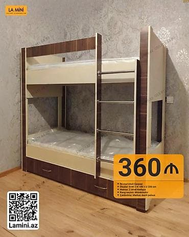 dosekceler: İki mərtəbəli çarpayı - Ölçülər: D 90 x H 180 x U 200 sm - Alt — 1