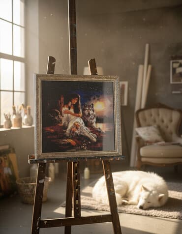 divar satlari: Məhsul: Rəsm mozaika (diamond painting) tabloları – çərçivəli — 1