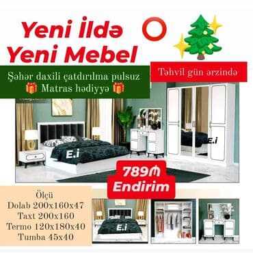 dana eti qiymeti: İkinəfərlik çarpayı, Dolab, Yeni — 1