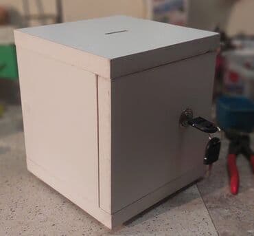 pul sayan aparat qiyməti: Açarla kilidlənən taxta pul qutusu/kassa qutusu - Material: ağ rəngli — 1