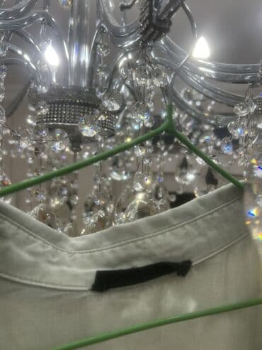 uzun paltarlar: Zərif boz-yaşıl rəngdə qadın oversize köynək/üst geyimi — 5