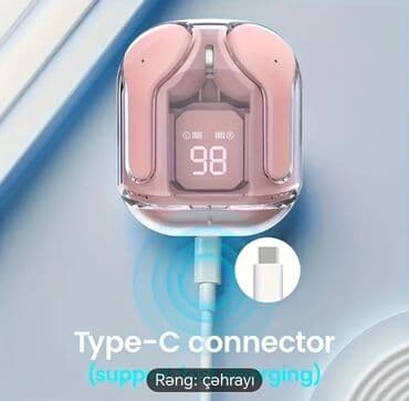 type c qulaqlıq: Новый Беспроводные (Bluetooth) Наушники, цвет - Белый — 13