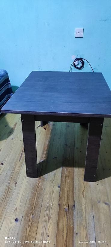 Пуфики: Mebel dəsti – kvadrat masa və pufik - Masa: kvadrat formalı, tünd — 5