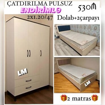DOLAB+2 ÇARPAYI_ 💥 Yeni və sifarişlə Qiymət : 530₼ Dolab 