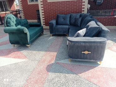 Другая мебель: Угловой диван, Новый, Нераскладной, Без подьемного механизма, Ткань, Нет доставки — 5