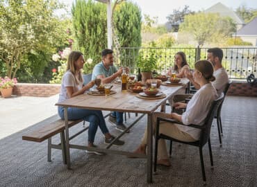 Dördbucaq masa, 2 stul, Açılmayan, Skameykalar ilə, Taxta, Azərbaycan