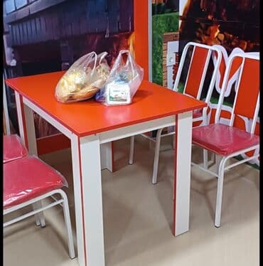 stol stul işlenmiş: Yeni, Kvadrat masa, 4 stul, Açılmayan, Stullar ilə, Metal, Azərbaycan — 17