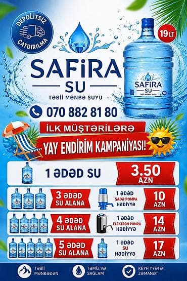 temiz bal: 💧 Safira Su 19 LT içməli su – 3.50 qəpik ✅ Təmiz və keyfiyyətli — 1