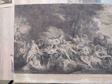 canamaz nədir: Старинная гравюра «Диана, преследуемая Актеоном» Европа, XVIII–XIX век — 1