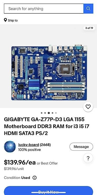 Материнская плата для ПК Gigabyte Gigabyte GA-Z77P-D3 (Rev. 1.1), Б/у — 3