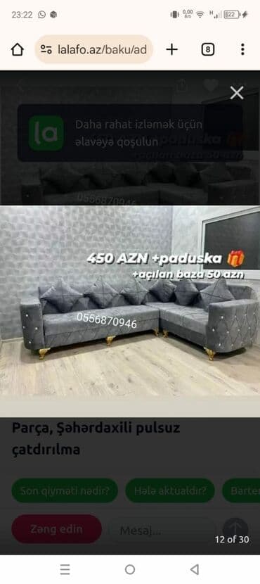 çalışma masaları: Künc divan, Yeni, Açılan, Bazalı, Parça, Şəhərdaxili pulsuz çatdırılma — 1