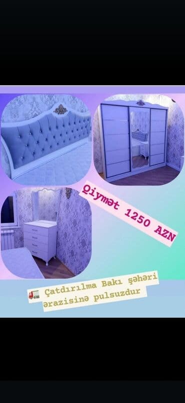 işlenmiş metbex mebeli gence: 2 təknəfərlik çarpayı, Komod, Azərbaycan, Yeni — 18