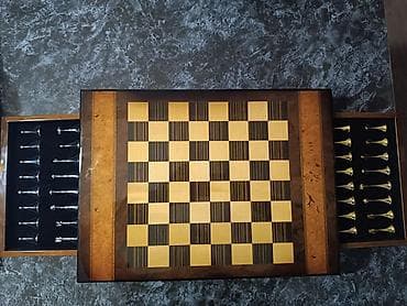 idman dəsti: ♟️ Metal fiqurlu lüks şahmat dəsti – 45×32 sm Satılır yüksək — 6