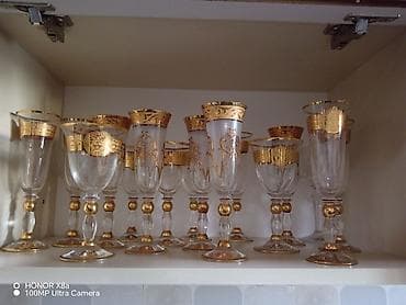 nar suyu sixan: Qədəhlər, rəng - Qızılı, Şüşə — 1