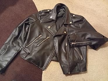 dəri pencek: Qara dəri görünümlü biker gödəkçə IKINCI EL - Klassik “moto” kəsim — 2