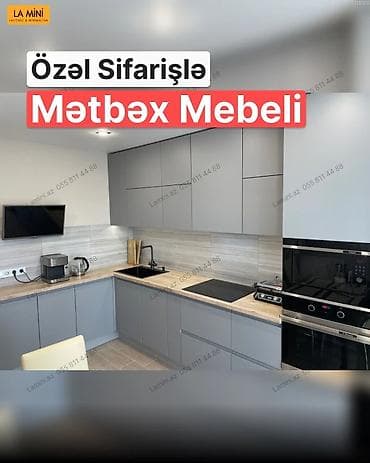 Özəl sifarişlə hazırlanmış mətbəx mebeli - Minimalist, lakonik