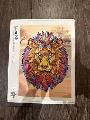 Lion King – 1000 parçalı pazl - Mövzu: rəngarəng, etnik üslubda aslan