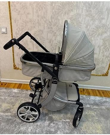 Uşaq arabası – Kidilo brendi, klassik beşik tipli model - Rəng: açıq
