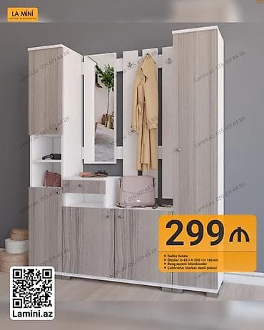 Dəhliz dolabı – La Mini dizaynı - Ölçülər: Dərinlik 45 sm, Hündürlük — 1