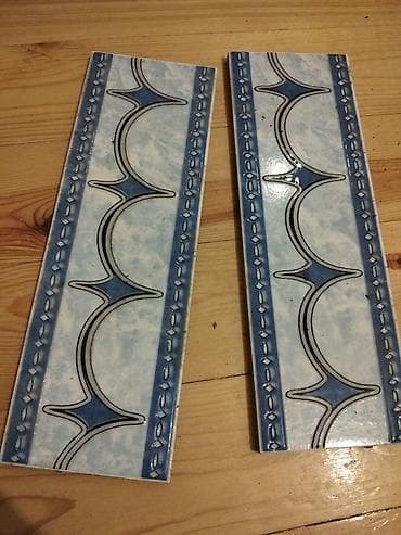 ev divar daslari: Mavi naxışlı keramika bordürü yeni kafel - Material: keramika - Növ — 2